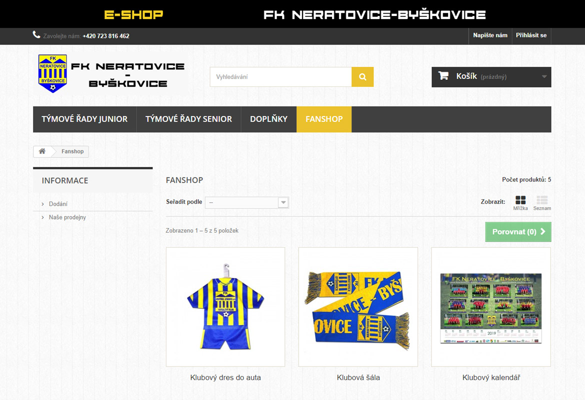 E-shop FK Neratovice-Byškovice